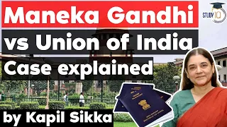 Maneka Gandhi vs Union of India case of 1978 - Haryana Judicial Service Exam, Punjab Judiciary Exam