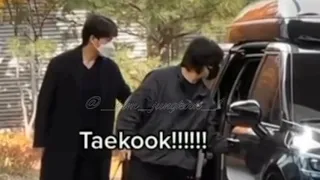 Тэхён проводил своего мужа 🥺💜❤️ #вигуки #taekook #taekookisreal #kookv #taehyung #jungkook #bts