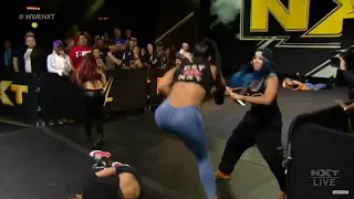 Mia Yim attacks Shayna Baszler,Bianca Belair & Io sharia