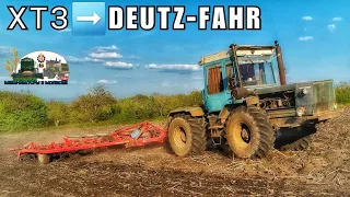 СТУДЕНТ впервые сел за руль трактра ХТЗ 17021! с двигуном Deutz Fahr закультивировать пахоту!