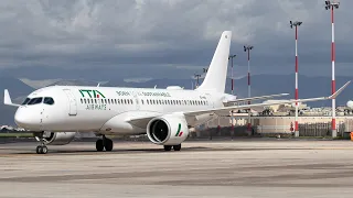 ITA Airways Airbus A220-300 Takeoff from Rome Fiumicino (4K)