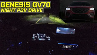 LED HEADLIGHT TEST! - 2022 Genesis GV70 Sport Plus - POV Test Drive