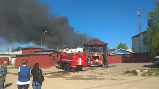 Крупный пожар на ДСК в Смоленске