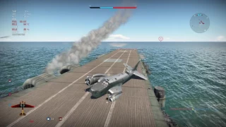 War Thunder Landing on the enemys team carries in a b18