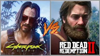 СРАВНЕНИЕ ФИЗИКИ Cyberpunk 2077 И Red Dead Redemption #shorts