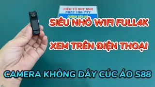 Camera Ngụy Trang Cúc Áo S88 Tốt Nhất Hiện Nay , Camera Giấu Kín Siêu Nhỏ Wifi Full4K Mẫu Mới 2024