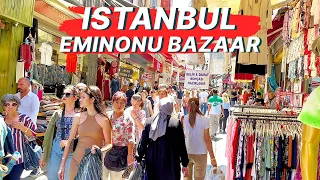 Istanbul's Enchanting Eminonu Bazaar: 4K Walking Tour of the Vibrant Marketplace and MISIR CARSISI