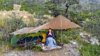 Solo Camping in a TORRENTIAL RAIN Storm! - (my Wildest camp so far)