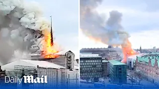 Denmark's historic stock exchange building burns down