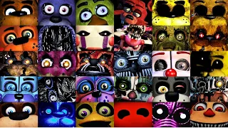 All FNAF JUMPSCARES (2014-2021) FNAF 1, 2, 3, 4, SL, 6, UCN, VR HW, AR