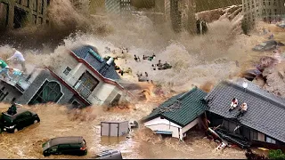 Super typhoons keep hitting China! Historical floods swept away homes and people in Beijing, China