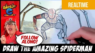 how to draw Spiderman No Way Home easy step by step with Sketch-e