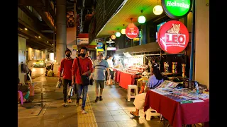 [4K] Night walking from Nana to Asok many freelancers waiting for customers on the street, Bangkok