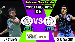 Final LIN Chun-Yi vs CHOU Tien CHEN | YONEX SWISS OPEN 2024 #badminton #linchunyi