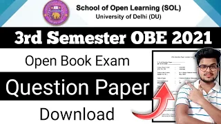 DU SOL 3rd Semester OBE Question Paper Download 2021