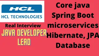 HCL java developer lead interview questions and answers|| HCL interview 2022 pattern