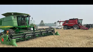 Two Combines and One Massive Wheat Field!!