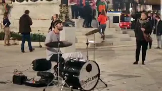 Serbia, Belgrade in Central Street music