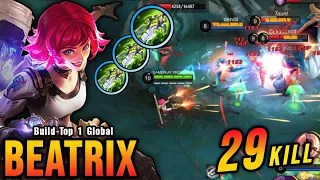 29 Kills!! Beatrix 3x Blade of Despair Crazy DMG Build - Build Top 1 Global Beatrix ~ MLBB