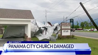 Falling debris nearly hits Panama City church