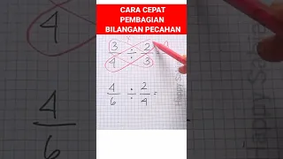 CARA CEPAT PEMBAGIAN BILANGAN PECAHAN #shorts #matematika