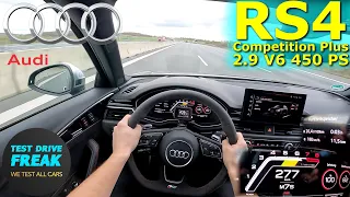 2023 Audi RS4 Avant Competition Plus 450 PS TOP SPEED GERMAN AUTOBAHN DRIVE POV
