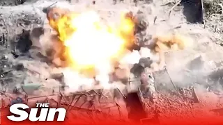 Russian troops mistakenly blow up their OWN men in Bakhmut