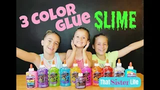 3 Color Glue Slime Challenge! Part 2 // That Sister Life