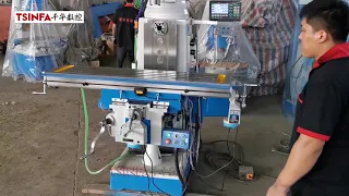 Turret milling machine for metal cutting, DRO, auto feed, vertical milling machine TSINFA