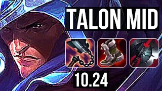 TALON vs URGOT (MID) | 12/2/10, 1000+ games, Legendary, Rank 14 Talon | KR Challenger | v10.24