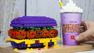 Trying The VIRAL McDonald's Grimace Shake & McRib Recipe with LEGO!