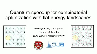 DOE CSGF 2023: Quantum Speedup in Combinatorial Optimization With Flat Energy Landscapes