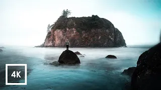 Morning Ocean Ambience Sounds at Ruby Beach, Washington Coast | 4k 3 Hours