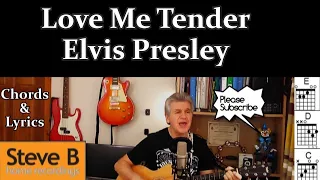 ❤️ Love Me Tender - Elvis Presley  - (Backing Track Available) Guitar - Chords & Lyrics Cover