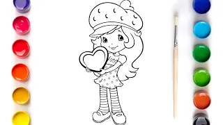 TÔ MÀU CÔ GÁI - TÔ MÀU CÔNG CHÚA - TÔ MÀU CÔ GÁI DÂU TÂY - STRAWBERRY SHORTCAKE COLORING PAGES