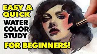 VERY EASY WATERCOLOR PORTRAIT STUDY FOR BEGINNERS! // HOW TO PAINT A PORTRAIT IN ONLY 5 STEPS!