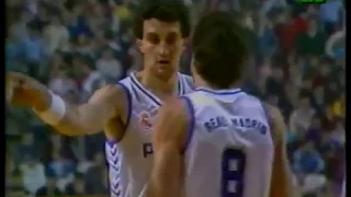 1986/87.- Real Madrid CF Vs. Estudiantes Caja Postal (Play-Off ACB - Cuartos, 3º partido)