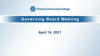 PCC Governing Board Meeting April 14, 2021