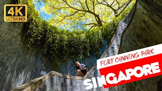 🇸🇬 Walk Singapore's historic "FORBIDDEN HILL" Fort Canning Park [4K Virtual Tour]