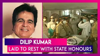 Dilip Kumar Laid To Rest With State Honours; Dharmendra, Shah Rukh Khan Pay Last Respects