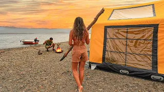 Ultimate Seaside Camping Adventure: Inflatable Tent Setup Tips & Stunning Coastal Views!