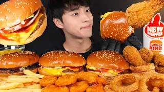 버거킹 40주년 뉴 와퍼 먹방🍔 새로운 어니언링까지! 치킨너겟 감자튀김 치킨 BURGER KING NEW WHOPPERS MUKBANG ASMR EATING SOUNDS