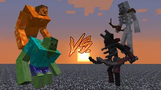 Team Minecraft Mob Battle 1: The Mutant Zombies vs The Mutant Skeletons