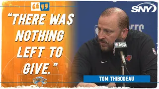 Tom Thibodeau reacts to disappointing end to Knicks' season, making the leap next season | SNY