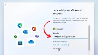 Windows 11 24H2 could Block using "no@thankyou.com" to bypass signing into a MSA | Workaround