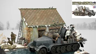 Realistic DIORAMA Tamiya German Flak Bastogne WW2 1:35 full build