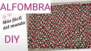 DIY Como HACER la ALFOMBRA Más Fácil del Mundo FAZ TAPETE Sem Costuras ou crochet /Doormat/ Easy Rug