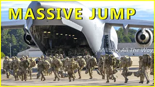 Crazy Jump! Airborne Paratroopers Static Line Jump From C-17