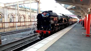 STEAM TRAIN leaving station