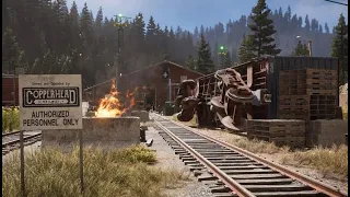 Far Cry 5 Cult Outpost Copperhead Rail Yard Gameplay on 3500X and RX 570 Ultra Settings 1600x900